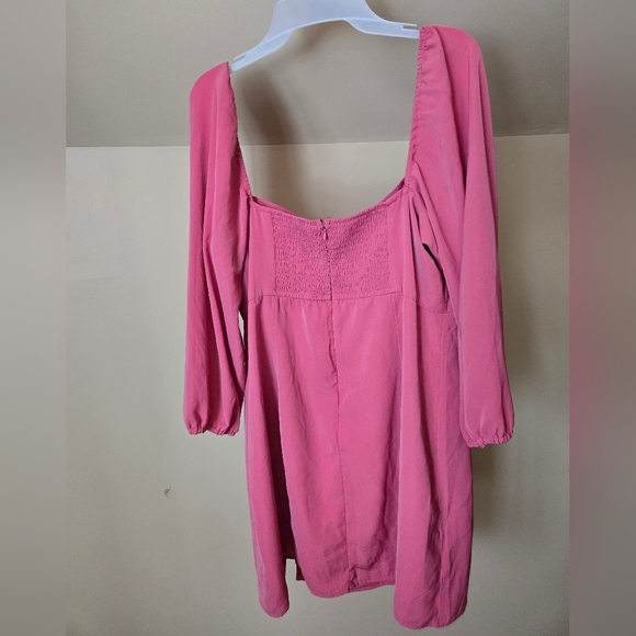 Abercrombie & Fitch Pink Long Sleeve Corset Seamed Mini Dress - Picture 6 of 8